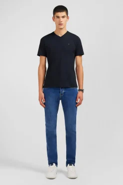 V-neck black light pima cotton t-shirt