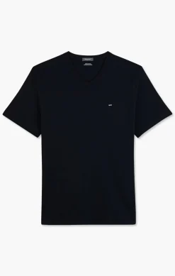V-neck black light pima cotton t-shirt