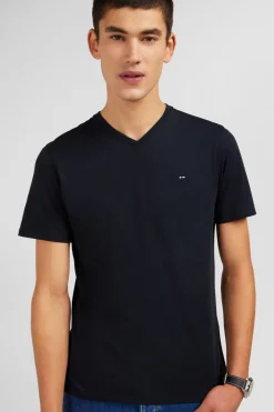 V-neck black light pima cotton t-shirt