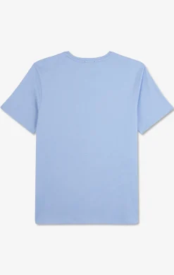 V-neck blue light pima cotton t-shirt