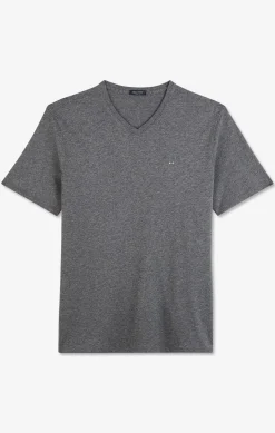 V-neck grey light pima cotton t-shirt