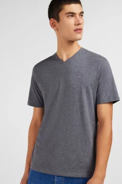 V-neck grey light pima cotton t-shirt