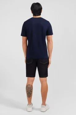 V-neck navy light pima cotton t-shirt