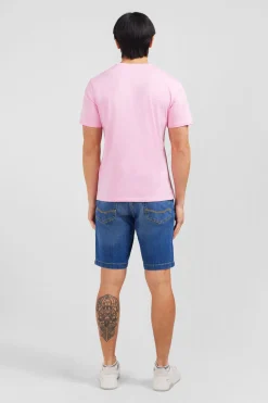 V-neck pink light pima cotton t-shirt
