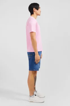 V-neck pink light pima cotton t-shirt