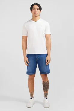 V-neck white light pima cotton t-shirt