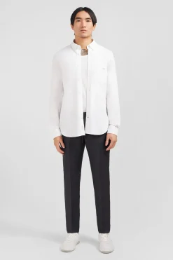 White cotton pinpoint shirt