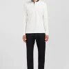 White cotton polo with contrasting neck