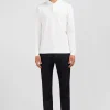 White cotton polo with contrasting neck