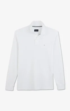 White cotton polo with contrasting neck