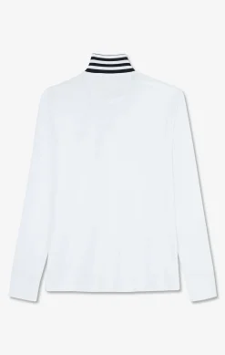 White cotton polo with contrasting neck