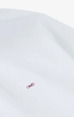 White cotton polo with contrasting neck