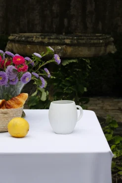 White Limoges porcelain mug