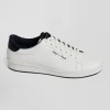White low-top leather sneakers