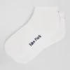 White stretch cotton low-cut socks