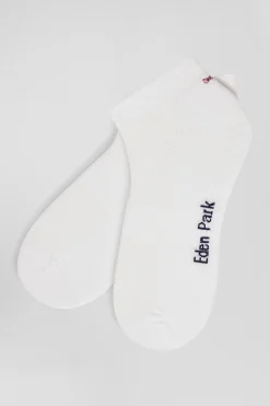White stretch cotton low-cut socks