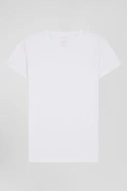 White stretch cotton T-shirt