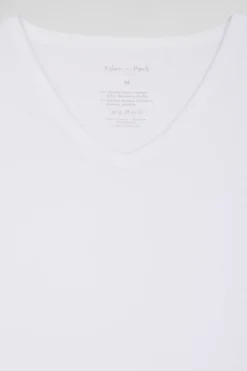 White stretch cotton T-shirt