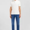 White stretch pima cotton polo