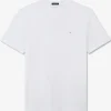 White T-shirt with embroidered bow tie on the back