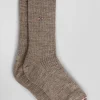 Women's brown alpaca wool blend socks